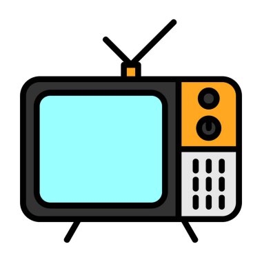 televizyon web simgesi vektör illüstrasyonu