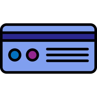 Kredi kartı simgesi, vektör illüstrasyonu basit tasarım