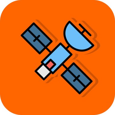 Beyaz arka plan üzerinde izole uydu simgesi