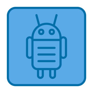 Android karakteri. Web simgesi basit illüstrasyon