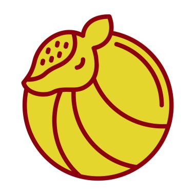 Şirin kırmızı ve sarı bir kaplumbağanın vektör çizimi