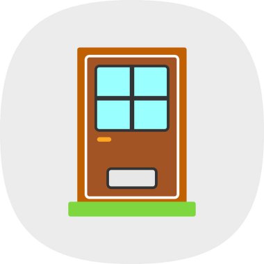 Ön Kapı simgesi, basit vektör illüstrasyonu 