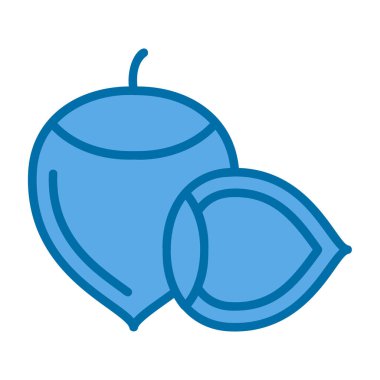 Fındık çizgi simgesi, vektör illüstrasyonu