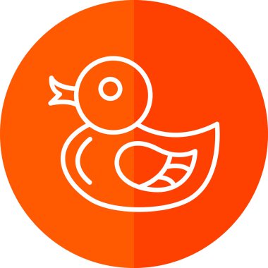 Kauçuk ördek ikonu. Vektör illüstrasyonu