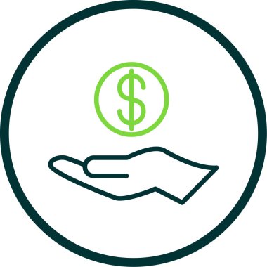 Dolar. Web simgesi basit illüstrasyon