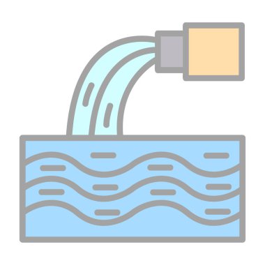 Musluk ikonu. Web için su musluğu vektör simgelerinin özet çizimi