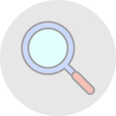 Büyüteç simgesi, düz stil, arama sembolü. Vektör illüstrasyonu