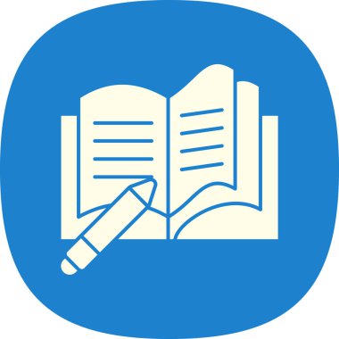 Basit düz defter ve kalem ikonu vektör çizimi