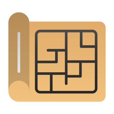 Şablon simgesi, vektör illüstrasyonu basit tasarım