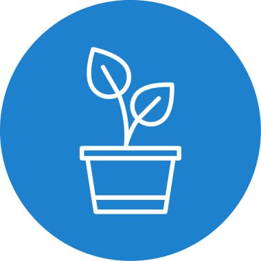 Saksı bitkisi. Web simgesi basit illüstrasyon 