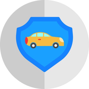 Araba sigortası web simgesi basit illüstrasyon 