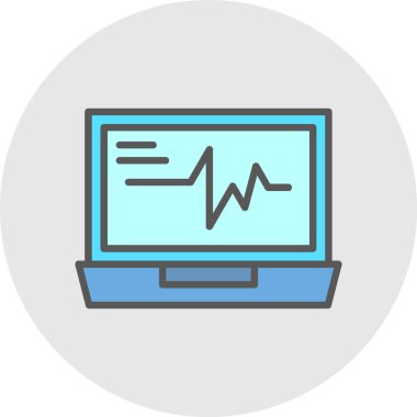 Vector Illustration ECG Kalp atışı Ekranı. Sağlık Geçmişi