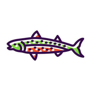 Uskumru balığı ikon vektör çizimi