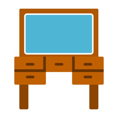 Giyinme Masası mobilya simgesi, vektör illüstrasyonu