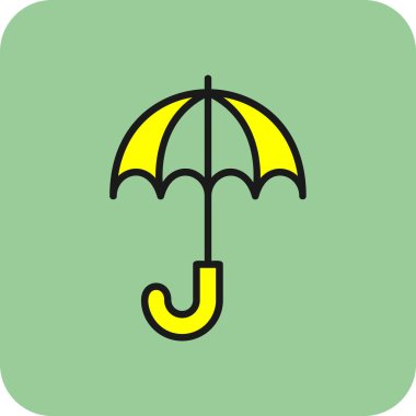 Şemsiye simgesi. Şemsiye vektör simgesi web için basit örnek