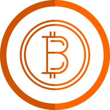 Basit bitcoin simgesi, vektör illüstrasyonu