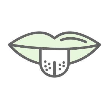 Dili dışarı çıkmış dişi ağız, vektör illüstrasyonu 