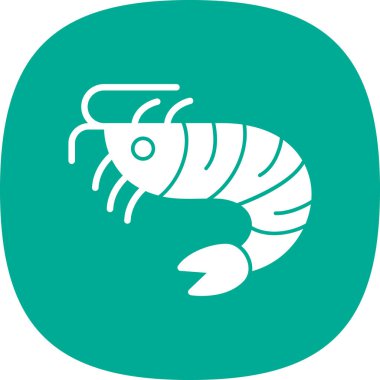 Basit Karides simgesi, vektör illüstrasyonu