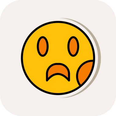 sad face emoticon icon, simple vector illustration 