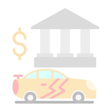 araba ve dolar işareti vektör çizimi