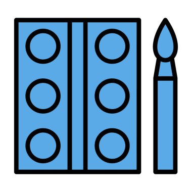 boya fırçası renk ikonu vektör çizimi