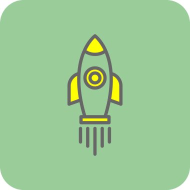 Roket. Web simgesi basit illüstrasyon 