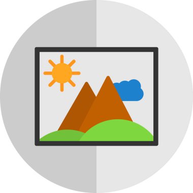 Peyzaj simgesi, vektör illüstrasyonu