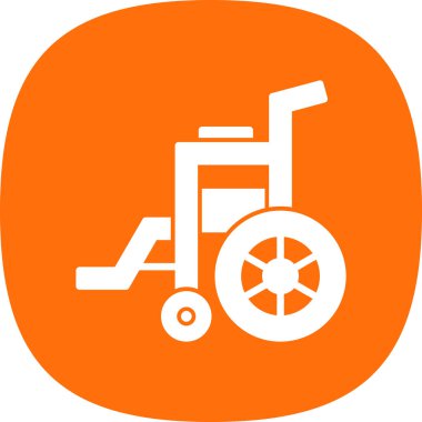 Tekerlekli sandalye web simgesi, vektör illüstrasyonu