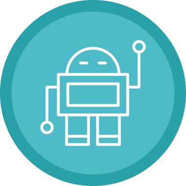 robot düz simgesi, vektör illüstrasyonu