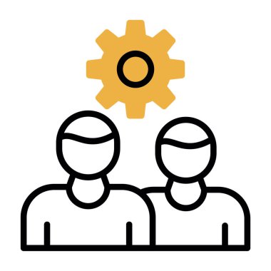 iş takım düz simgesi, vektör, illüstrasyon