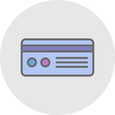 Kredi kartı simgesi, vektör illüstrasyonu basit tasarım