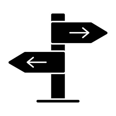 Yol işaretleri düz simge, vektör illüstrasyonu