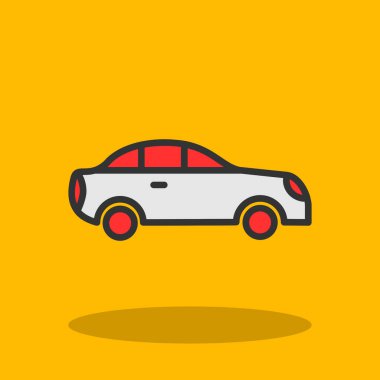 araba simgesi, vektör illüstrasyonu 