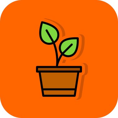 Saksı bitkisi. Web simgesi basit illüstrasyon 