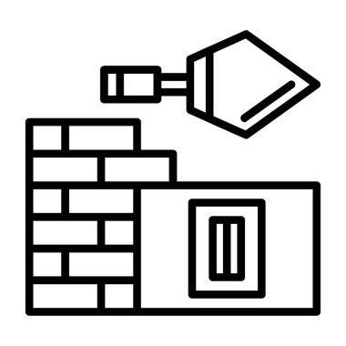 İnşaat konsepti tasarımı, duvar vektörü illüstrasyonunun alçılanması 10 gramlık