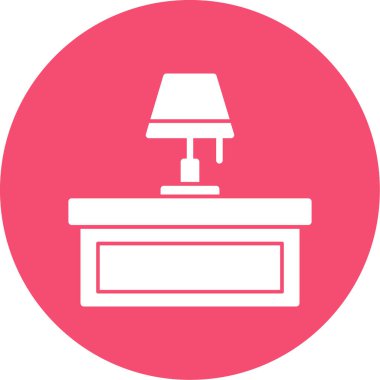 Masa lambası simgesinin vektör illüstrasyonu 