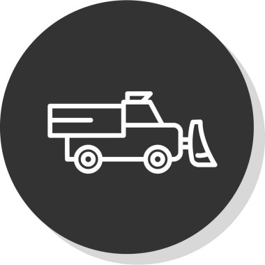 Kar temizleme kamyonu vektör düz simgesi