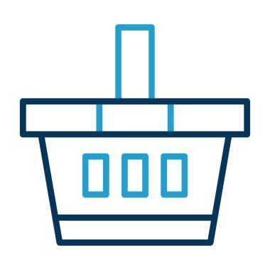 düz alışveriş sepeti simgesi, vektör illüstrasyonu