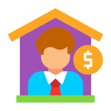 Emlakçı düz simge