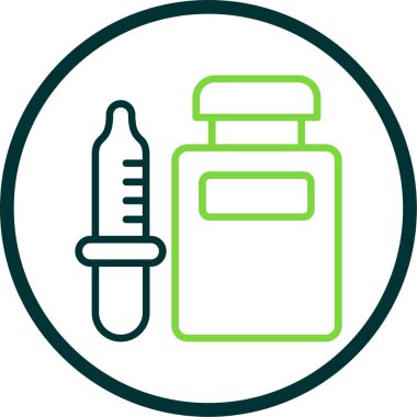 tıbbi şişe yuvarlak kabartma simgesi