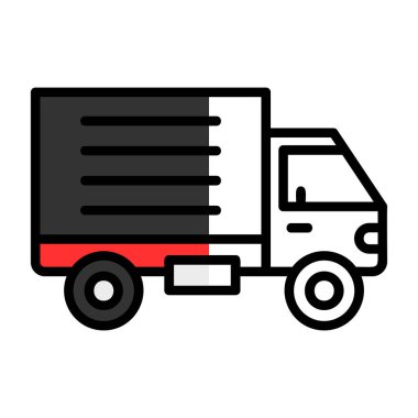 dağıtım kamyonu simgesi, vektör illüstrasyonu