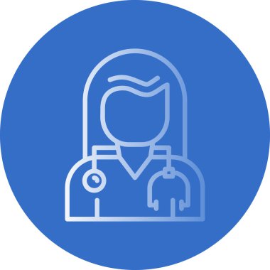 Kadın doktor çizgisi simgesi, vektör illüstrasyonu  