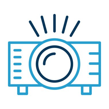 Projektör simgesi, vektör illüstrasyonu 