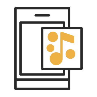 Müzik uygulaması simgesi, vektör illüstrasyonu 