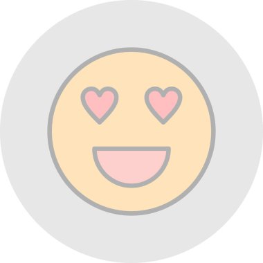 aşk emojisi simgesi, vektör illüstrasyonu