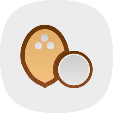 Hindistan cevizi yemeği. Web simgesi basit illüstrasyon