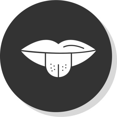 Dili dışarı çıkmış dişi ağız, vektör illüstrasyonu 