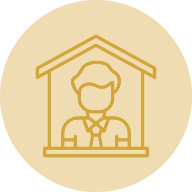 Ev simgesi, vektör illüstrasyonunda kal