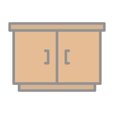 Kabine ikonu vektör illüstrasyonu