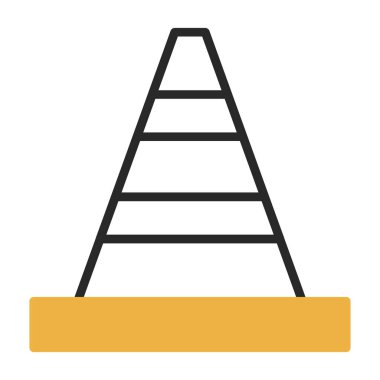 Trafik konisi simgesi, vektör illüstrasyonu basit tasarım